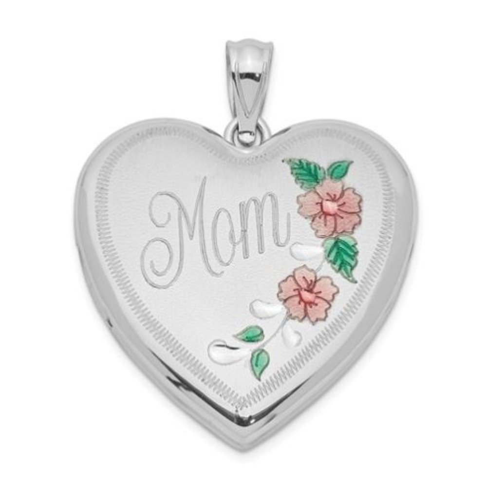 925 Sterling Silver Heart Locket Pendant, MOM - birthday, Mothers day, Christmas
